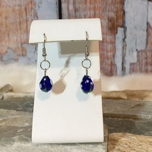New hand blown glass blueberry earrings